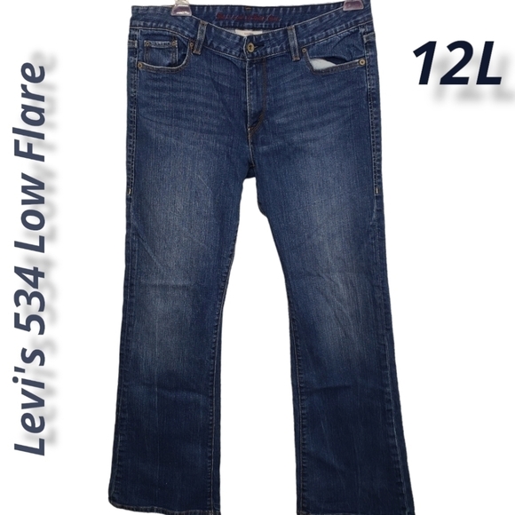 LEVI'S 534 Low Flare 9" Rise 12L 31x32 EUC - Picture 2 of 13